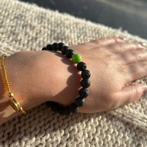 Green Bead Lava Bracelet